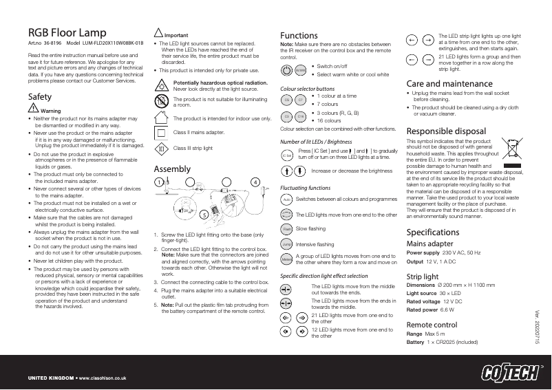 Image de la première page du manuel de l'appareil 36-8196