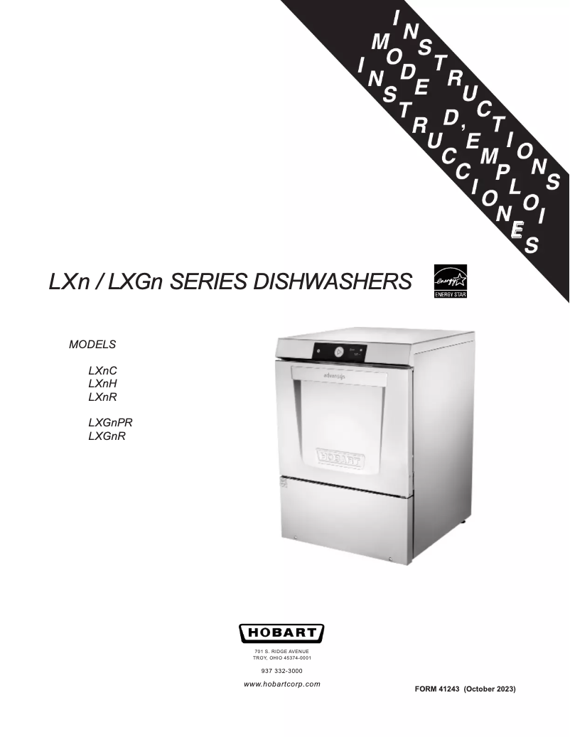 Page 1 de la notice Manuel utilisateur Hobart LXnC