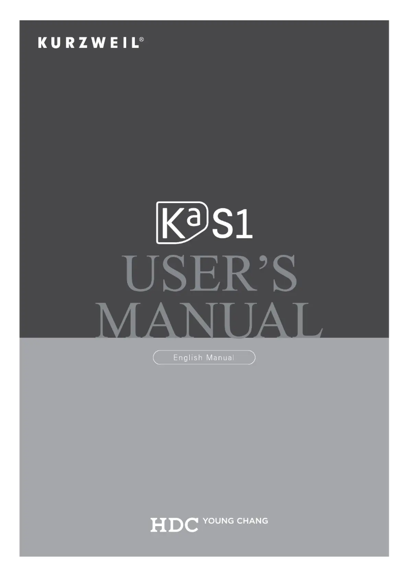 Page 1 de la notice Manuel utilisateur Kurzweil KaS1