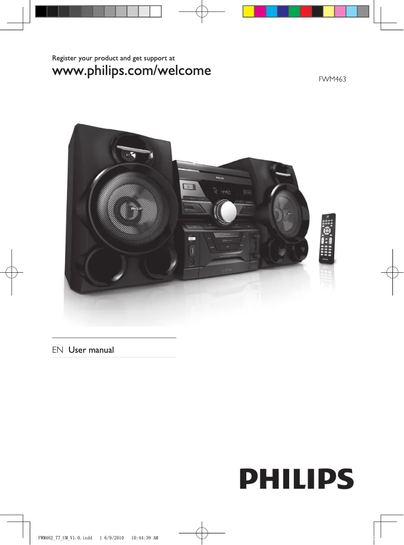 Page 1 de la notice Manuel utilisateur Philips FWM463X