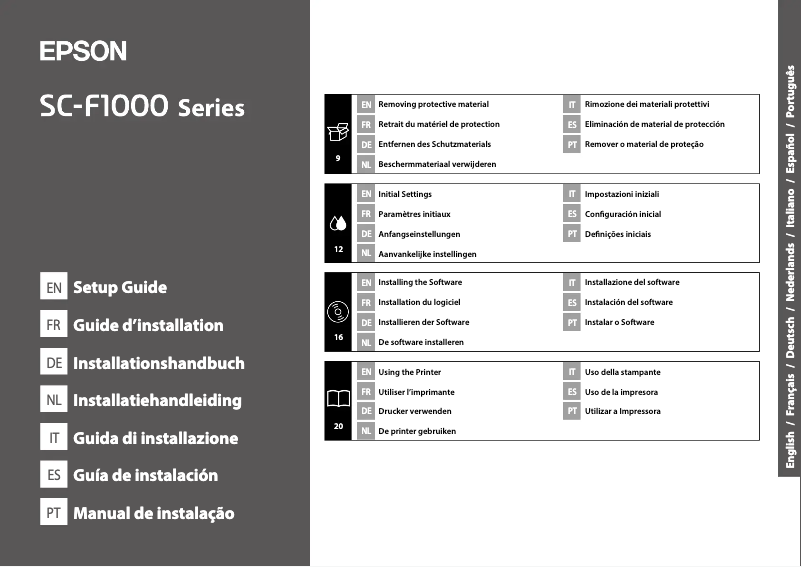 Page 1 de la notice Guide d'installation Epson SureColor SC-F1000