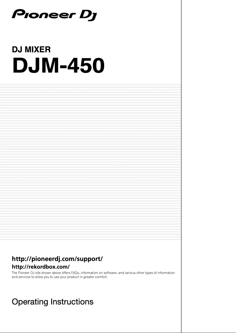 Página 1 del manual Manual de usuario Pioneer DJM-450