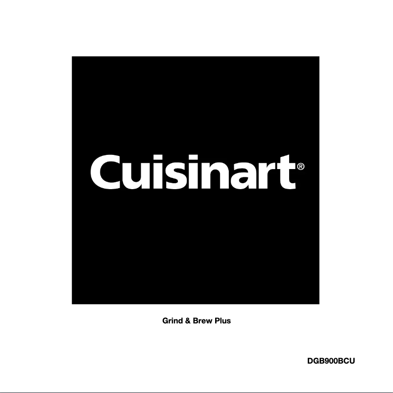 Page n°1 - Manuel utilisateur Cuisinart DGB900BCU