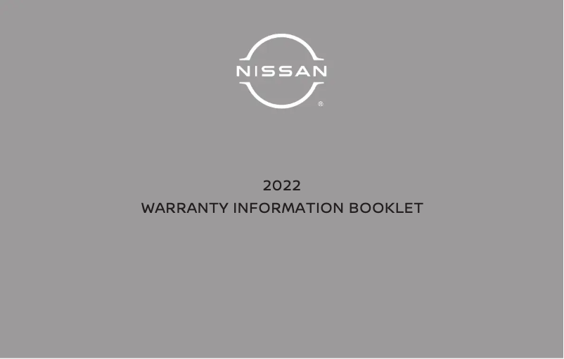 Page 1 de la notice Informations de garantie Nissan Altima (2022)