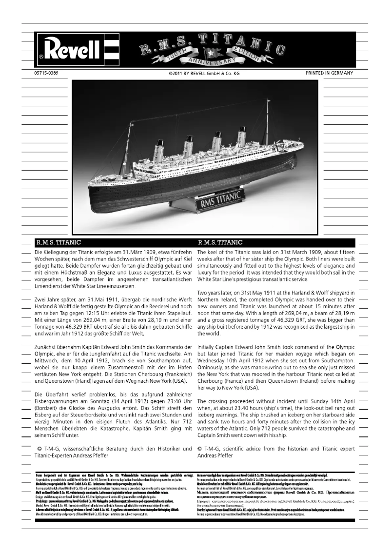 Image de la première page du manuel de l'appareil Gift-Set 100 Years TITANIC
