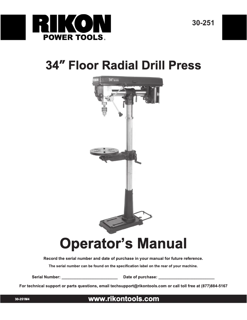 Page n°1 - Manuel utilisateur RIKON 30-251