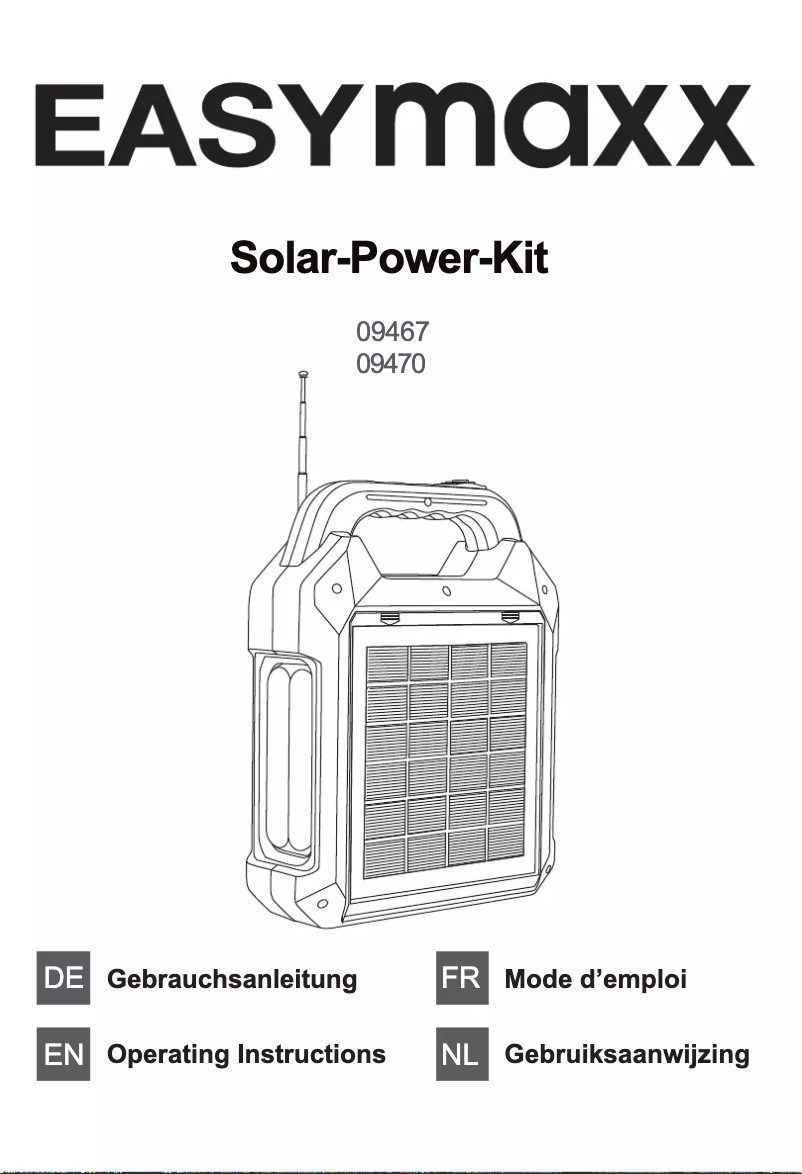 Page 1 de la notice Manuel utilisateur EasyMaxx Solar-Power-Kit 09467