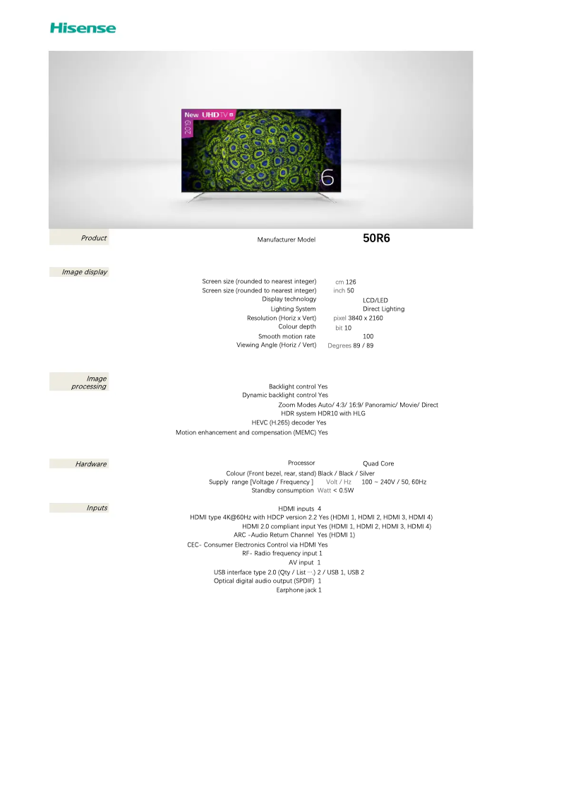 Image de la première page du manuel de l'appareil 50R6