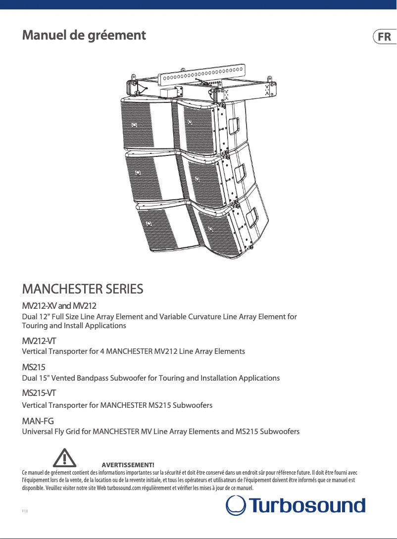 Page n°1 - Manuel utilisateur Turbosound Manchester MS215-VT