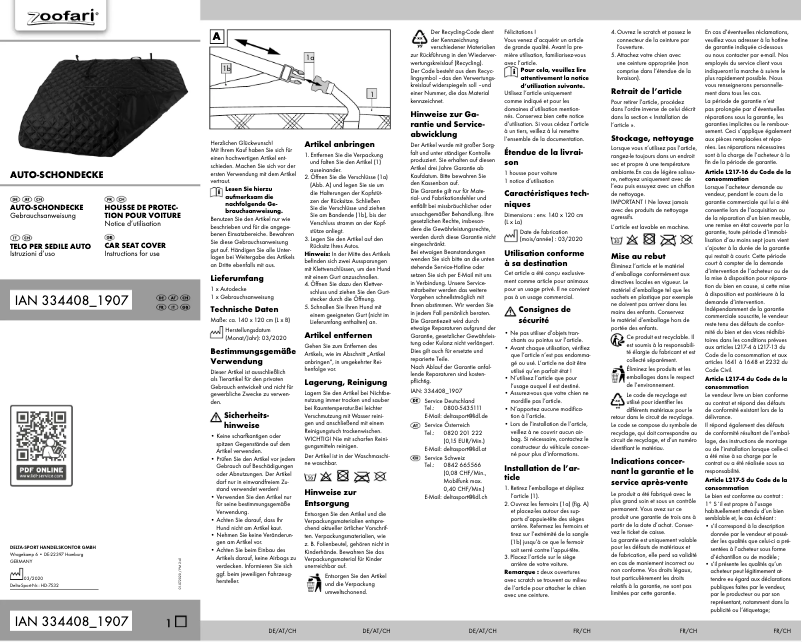 Page n°1 - Manuel utilisateur Zoofari IAN 103956