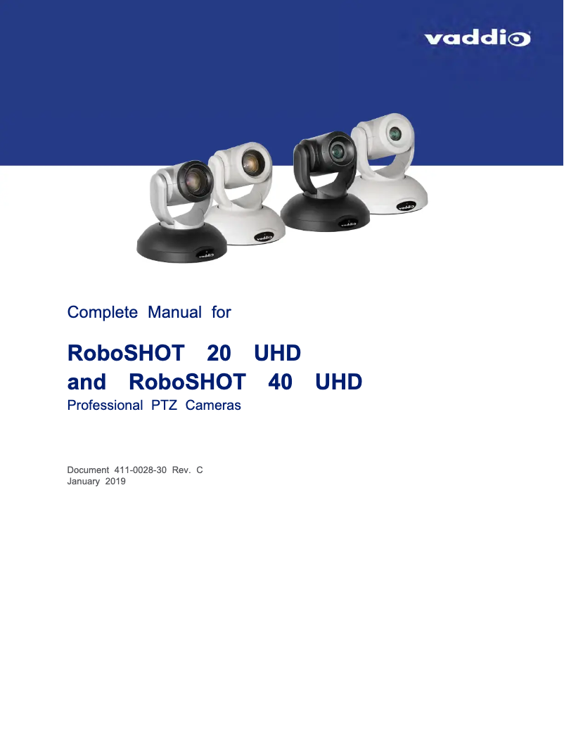 Page 1 de la notice Manuel utilisateur Vaddio RoboSHOT 20 UHD