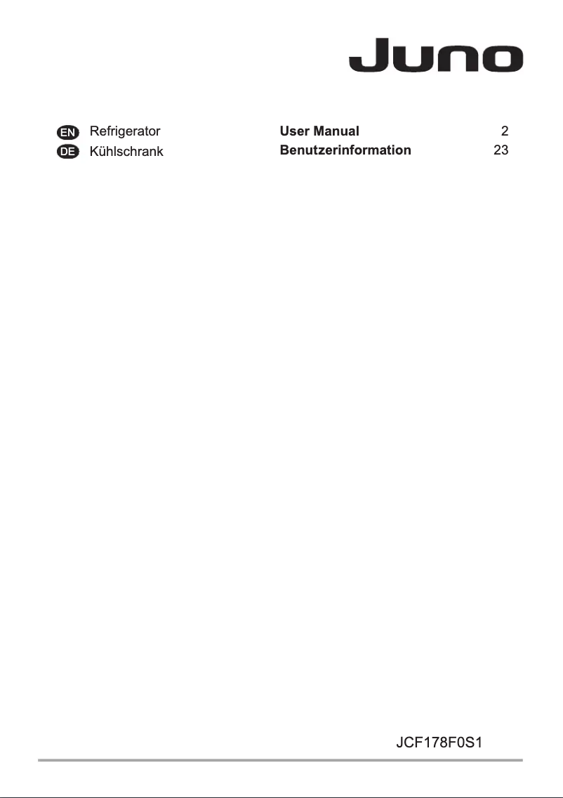 Page 1 de la notice Manuel utilisateur Juno Electrolux JCF178F0S1