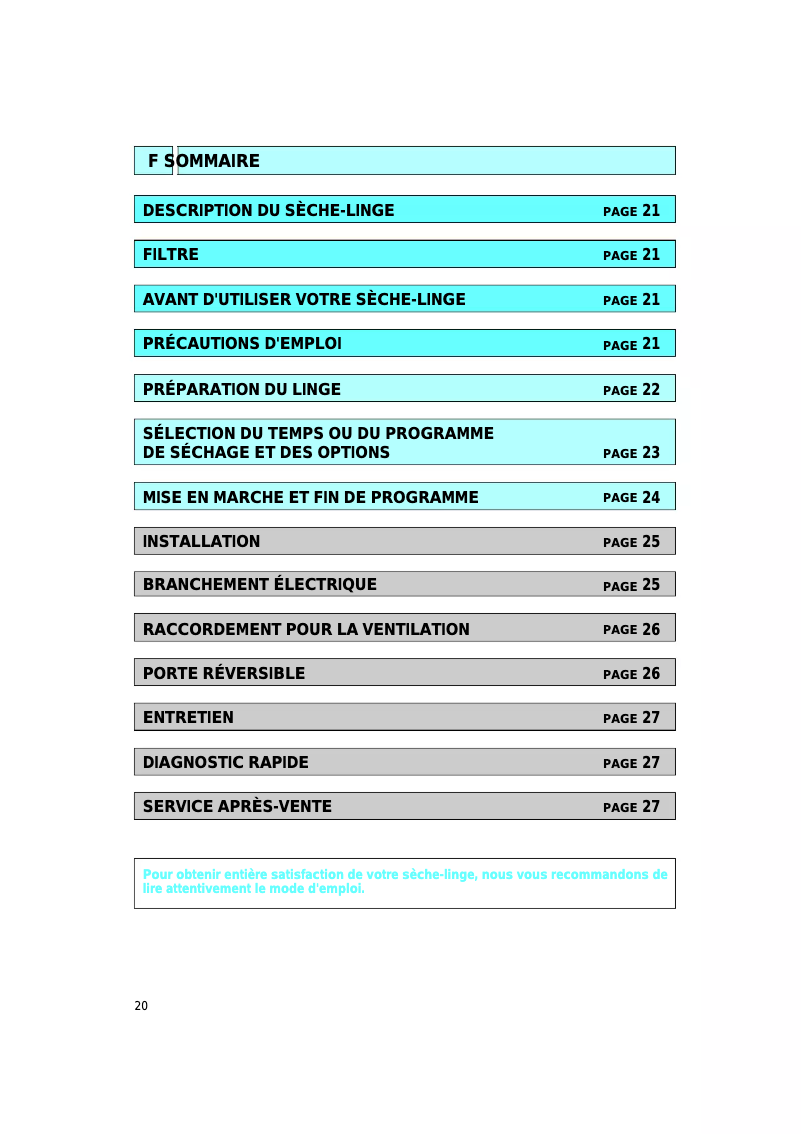 Image de la première page du manuel de l'appareil AWL 210