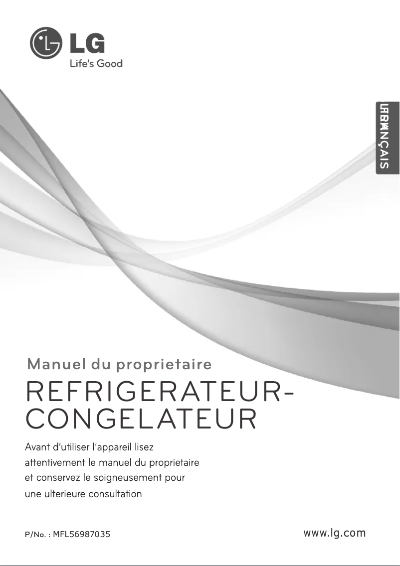 Page 1 de la notice Manuel utilisateur LG GR-V336RPC