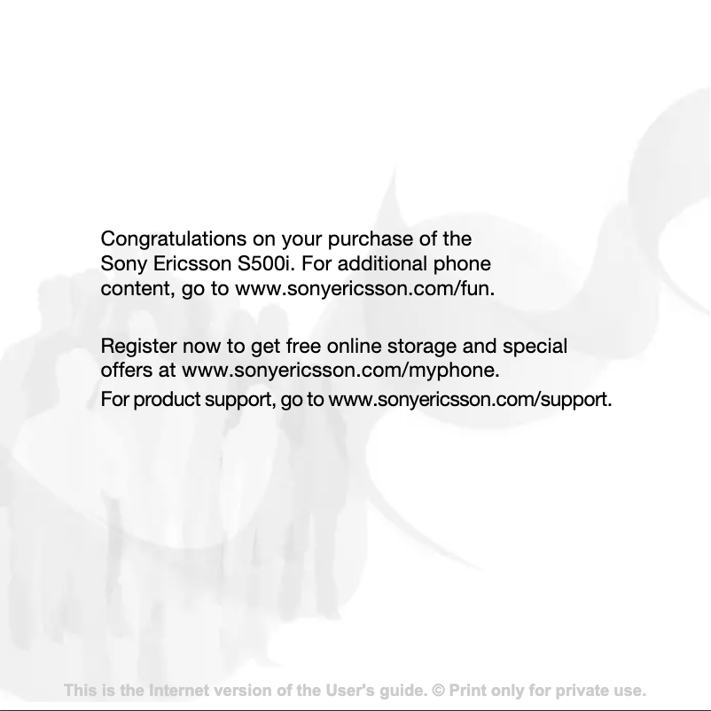 Image de la première page du manuel de l'appareil S500