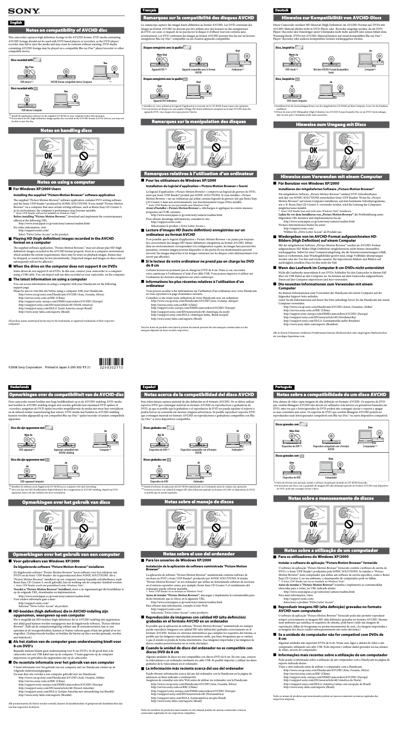 Image de la première page du manuel de l'appareil HDR-UX20