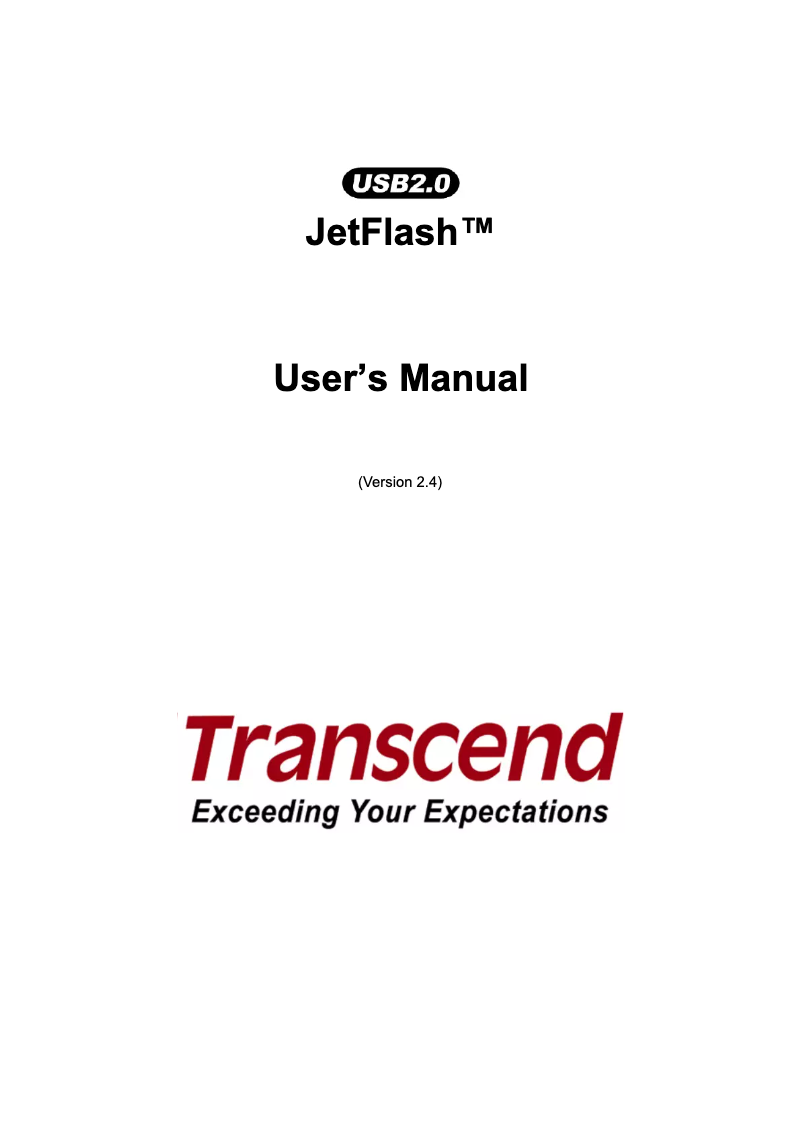 Page n°1 - Manuel utilisateur Transcend JetFlash 160