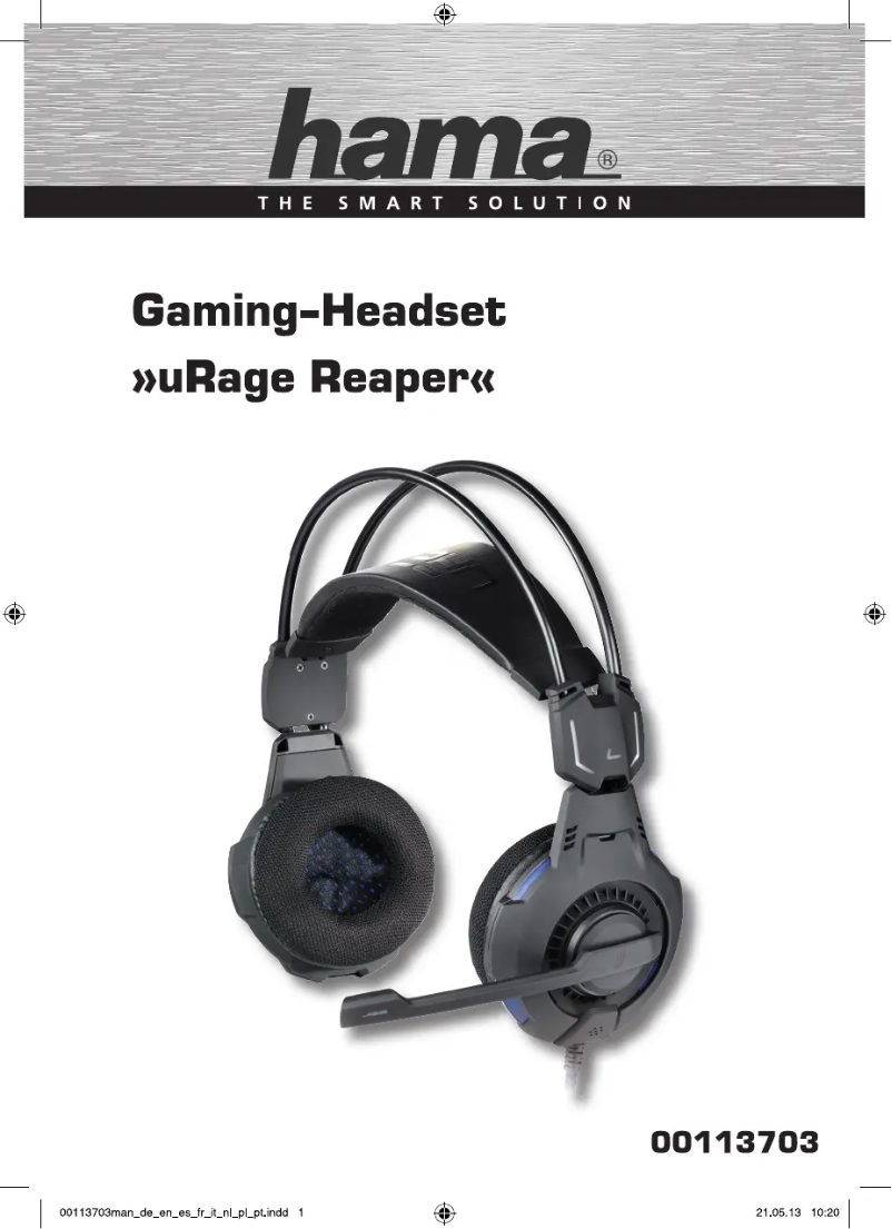 Page 1 de la notice Manuel utilisateur Hama uRage Reaper 00113703