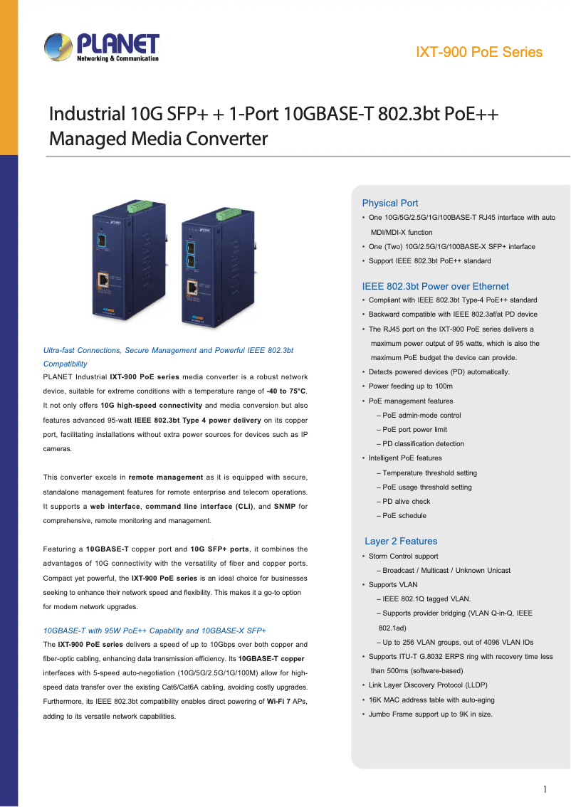 Image de la première page du manuel de l'appareil IXT-900-1X1UP