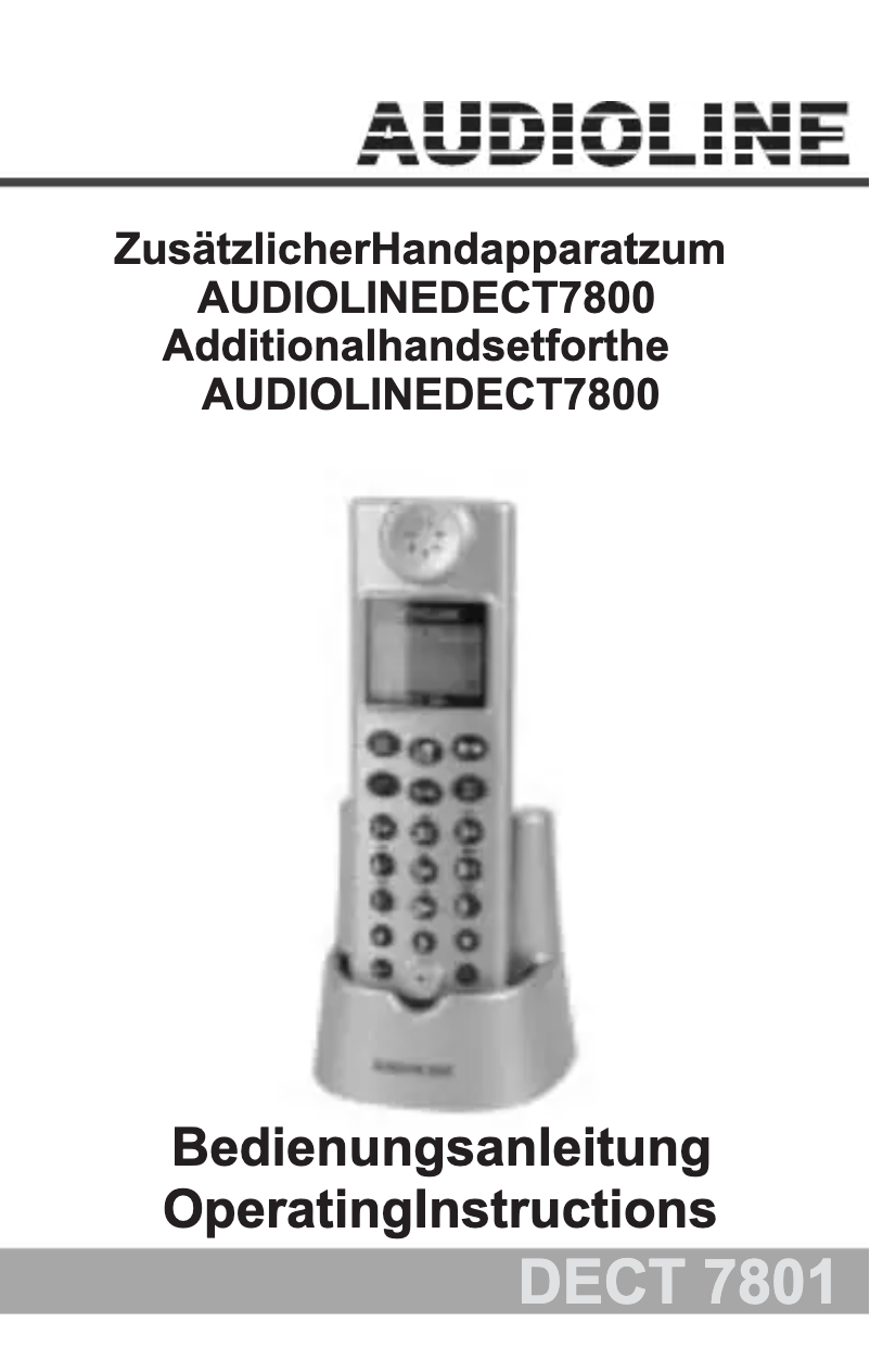 Page n°1 - Manuel utilisateur Audioline DECT 7801