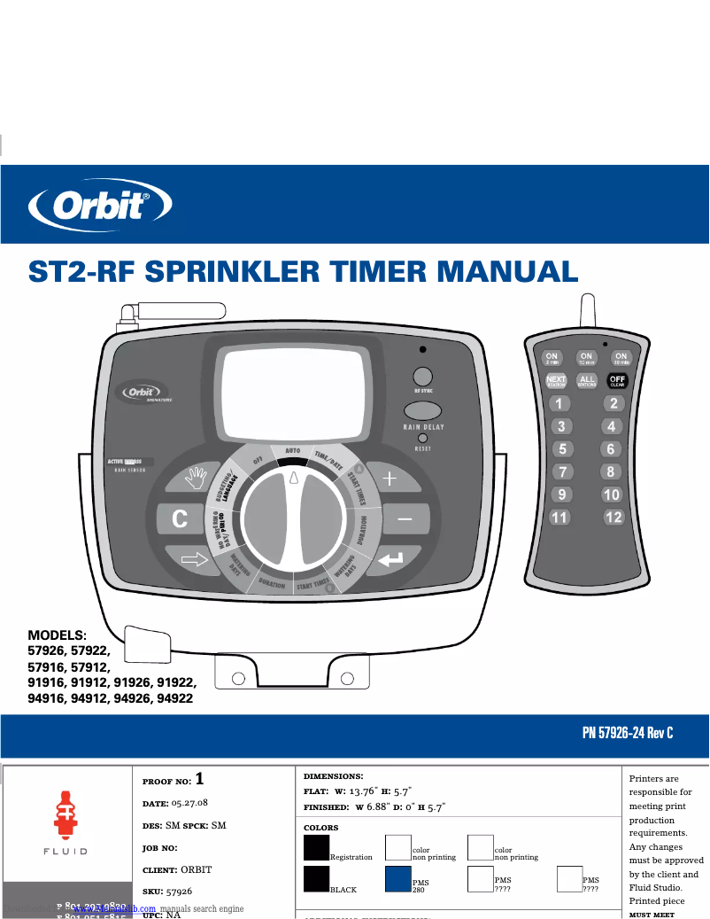 Page 1 de la notice Manuel utilisateur Orbit WaterMaster 91926