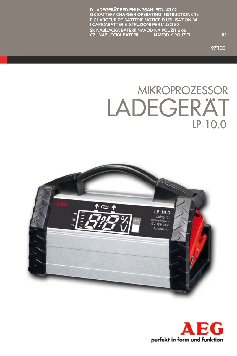 Page n°1 - Manuel utilisateur AEG LP 10.0
