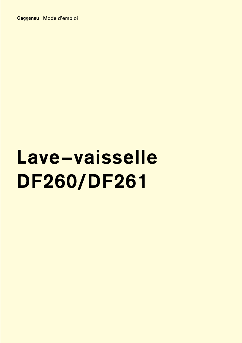 Image de la première page du manuel de l'appareil DF260167