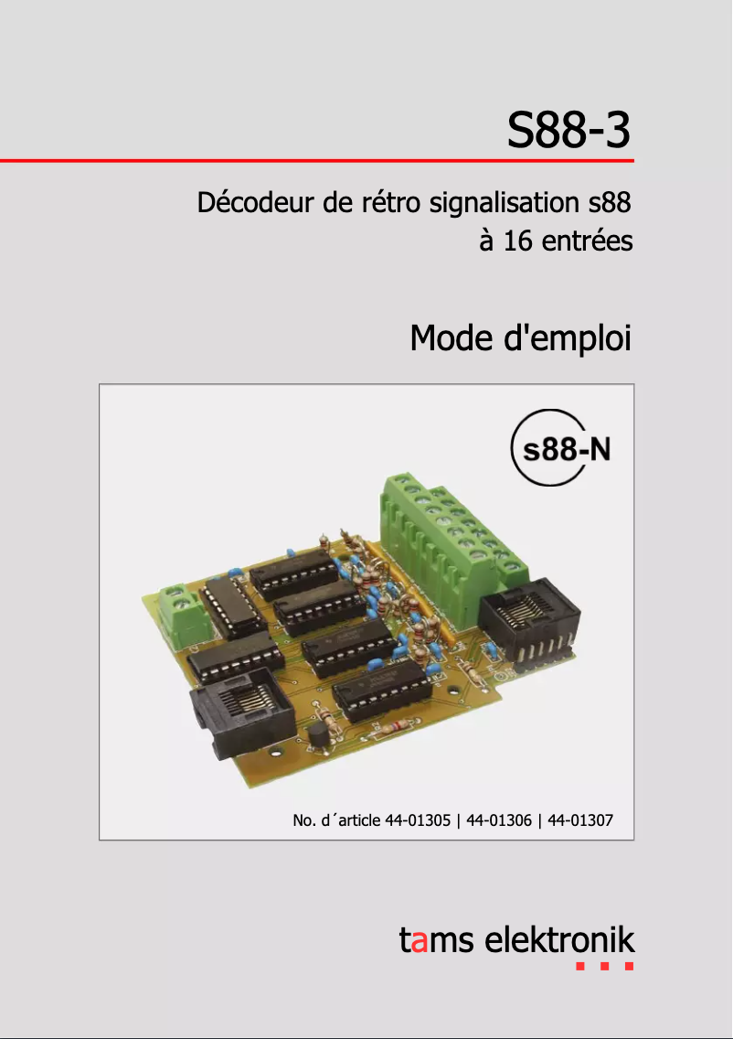 Image de la première page du manuel de l'appareil S88-3