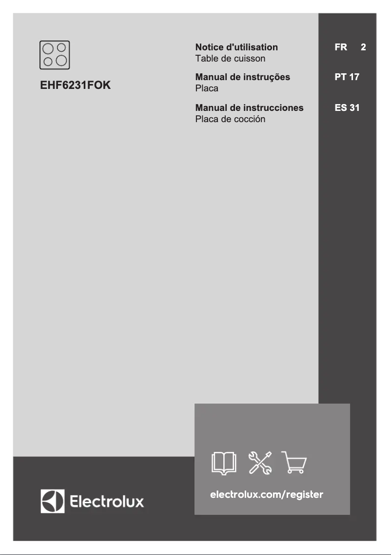 Page n°1 - Manuel utilisateur Electrolux EHF6231FOK