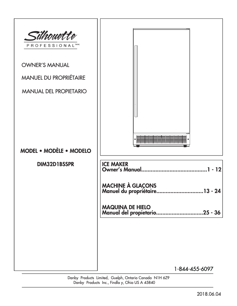 Page 1 de la notice Manuel utilisateur Danby Silhouette DIM32D2BSSPR
