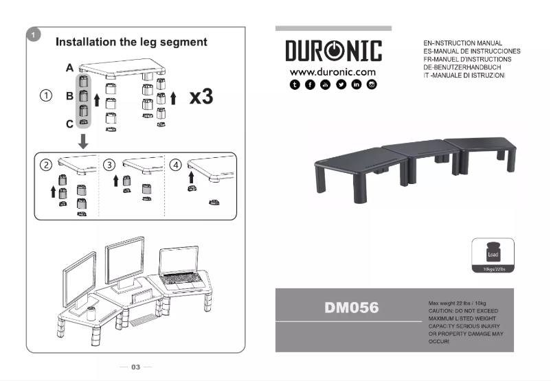Page 1 de la notice Manuel utilisateur Duronic DM056