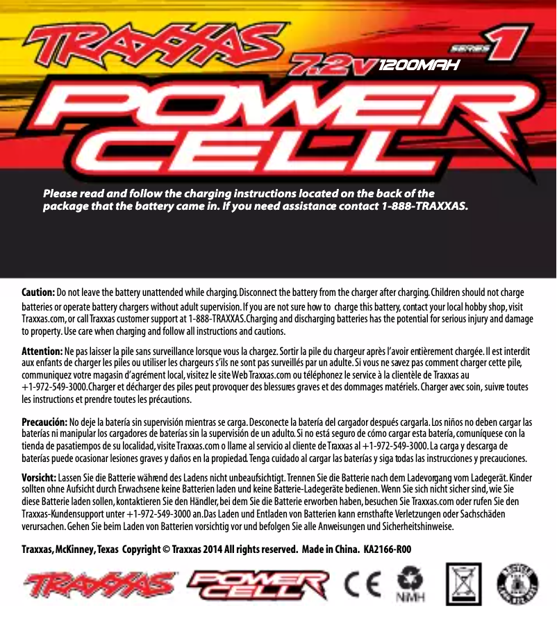 Page 1 de la notice Manuel utilisateur Traxxas 2925X