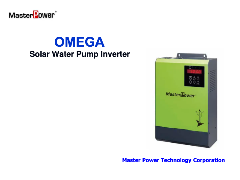 Page n°1 - Manuel utilisateur MasterPower Omega 11kW