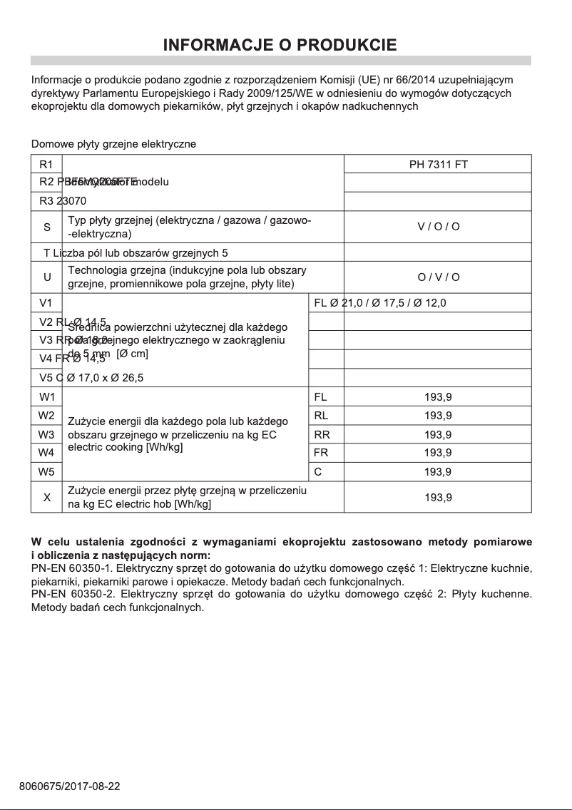 Página 1 del manual Manual de usuario Amica PH7311FT