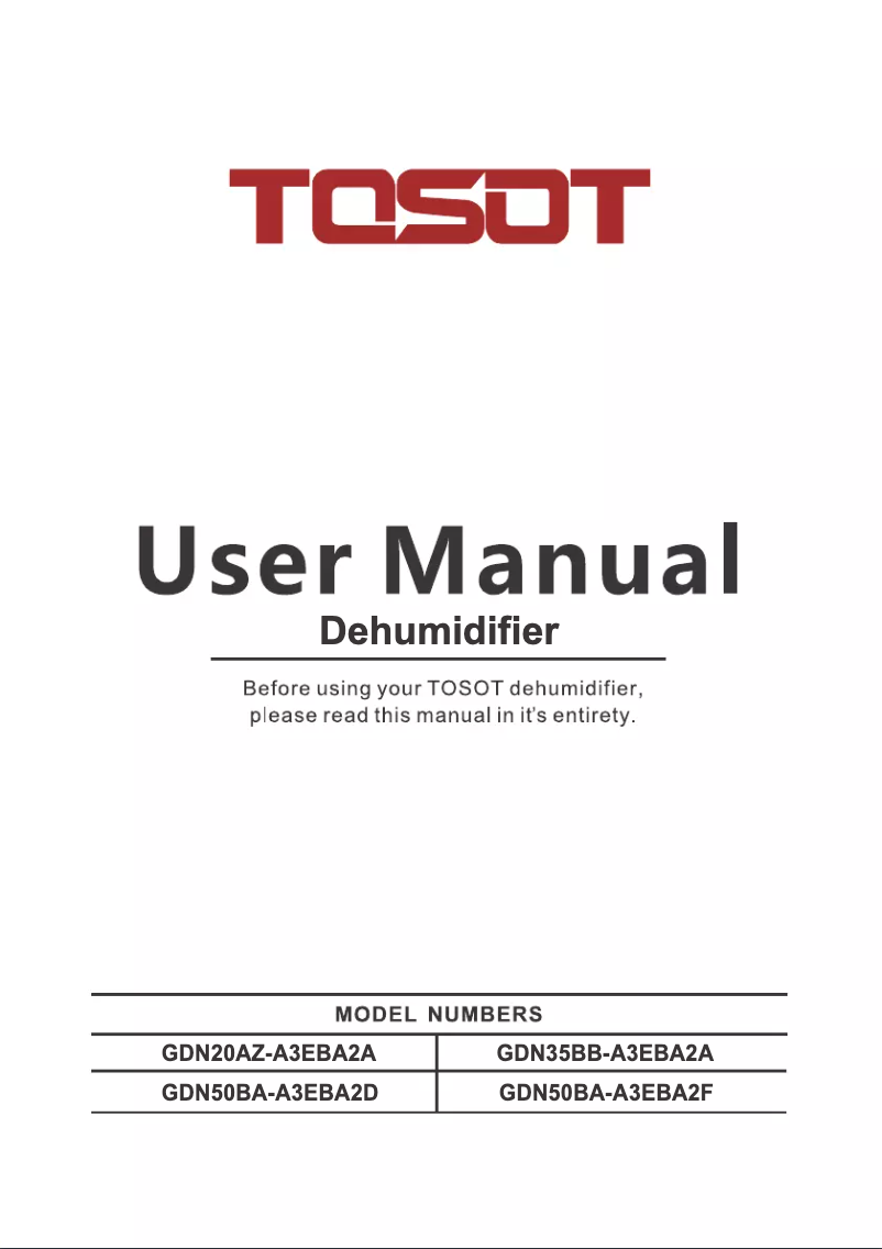 Page 1 de la notice Manuel utilisateur TOSOT GDN50BA-A3EBA2D