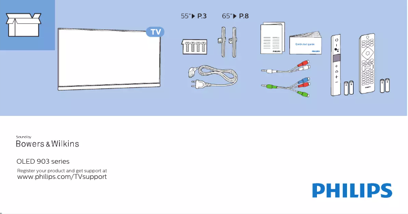 Page 1 of the manual Quick Start Guide Philips 55OLED903
