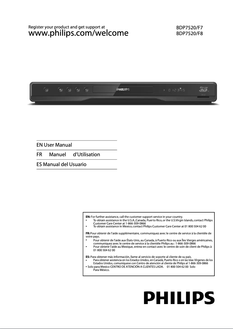 Image de la première page du manuel de l'appareil BDP7520