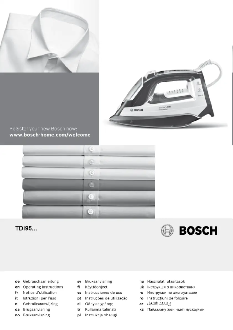 Page 1 de la notice Manuel utilisateur Bosch Sensixx'x DI90 TextileProtect TDI953222T