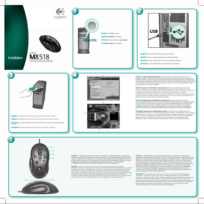 Page n°1 - Manuel utilisateur Logitech MX518