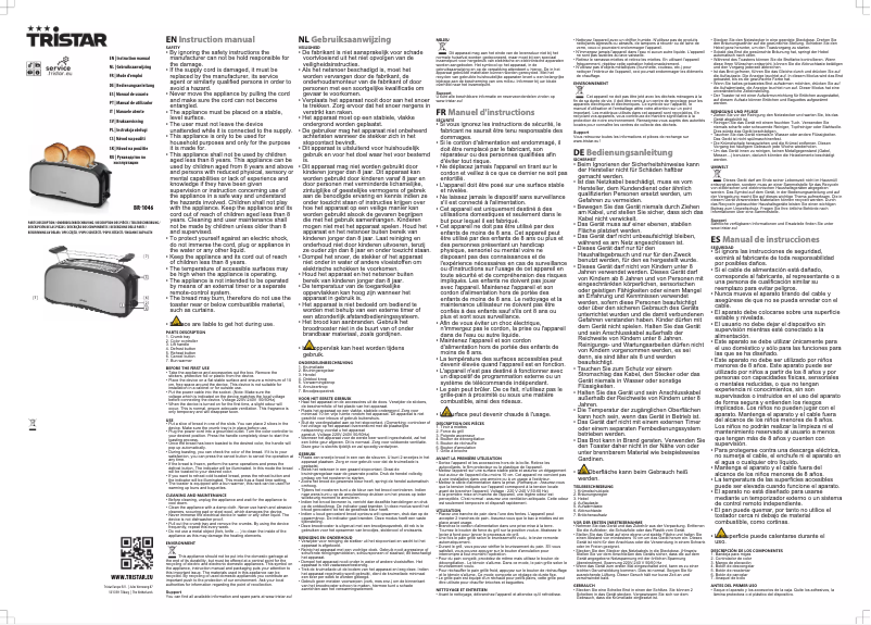 Page n°1 - Manuel utilisateur TriStar BR-1046