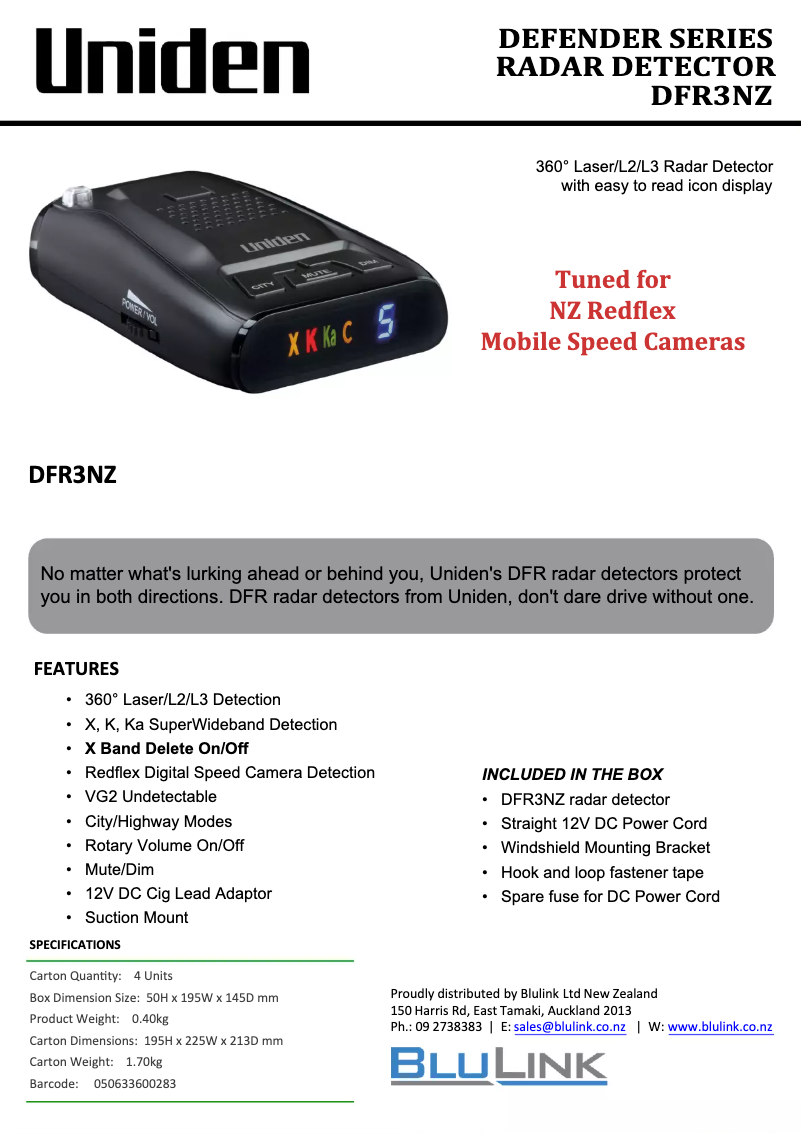 Imagen de la primera página del manual del dispositivo DFR3NZ