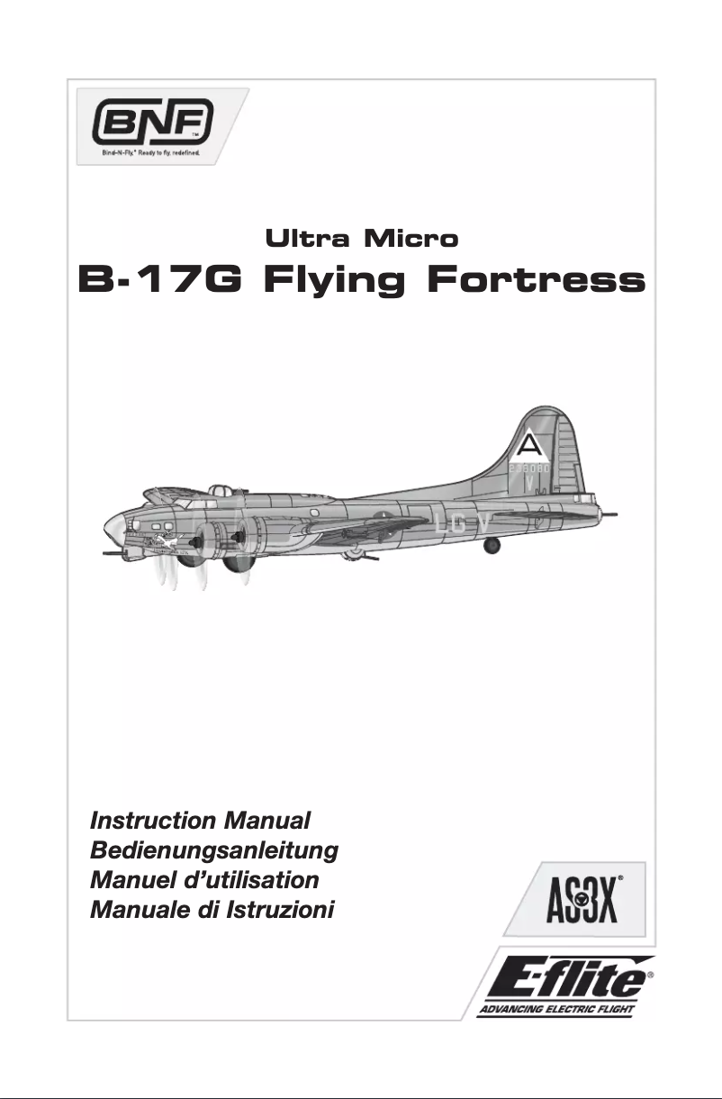 Page 1 de la notice Manuel utilisateur E-flite UMX B-17G Flying Fortress BNF