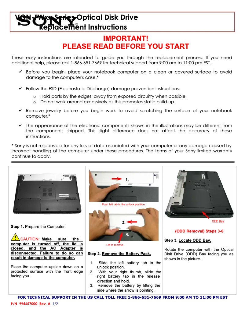 Page n°1 - Manuel utilisateur Sony VGN-FW490T