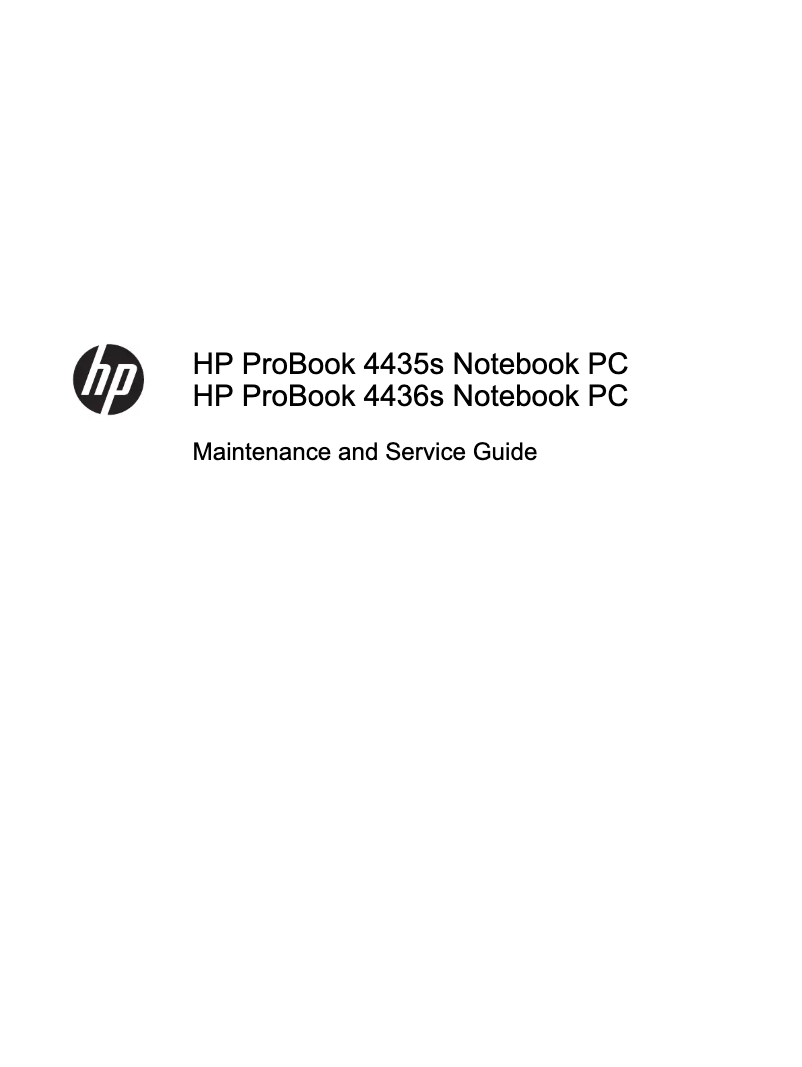 Page 1 de la notice Manuel utilisateur HP ProBook 4435s