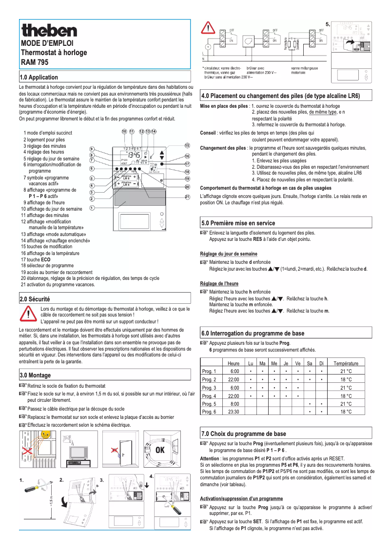 Page n°1 - Manuel utilisateur Theben RAM 795 B