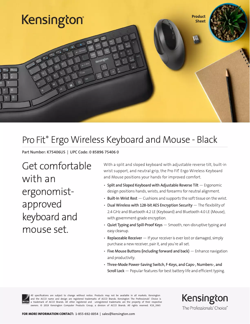 Image de la première page du manuel de l'appareil Pro Fit Ergo Wireless