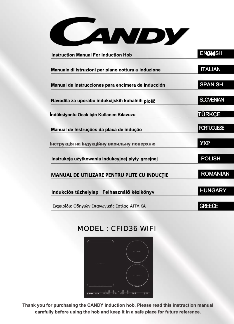 Page n°1 - Manuel utilisateur Candy CFID 36 WIFI