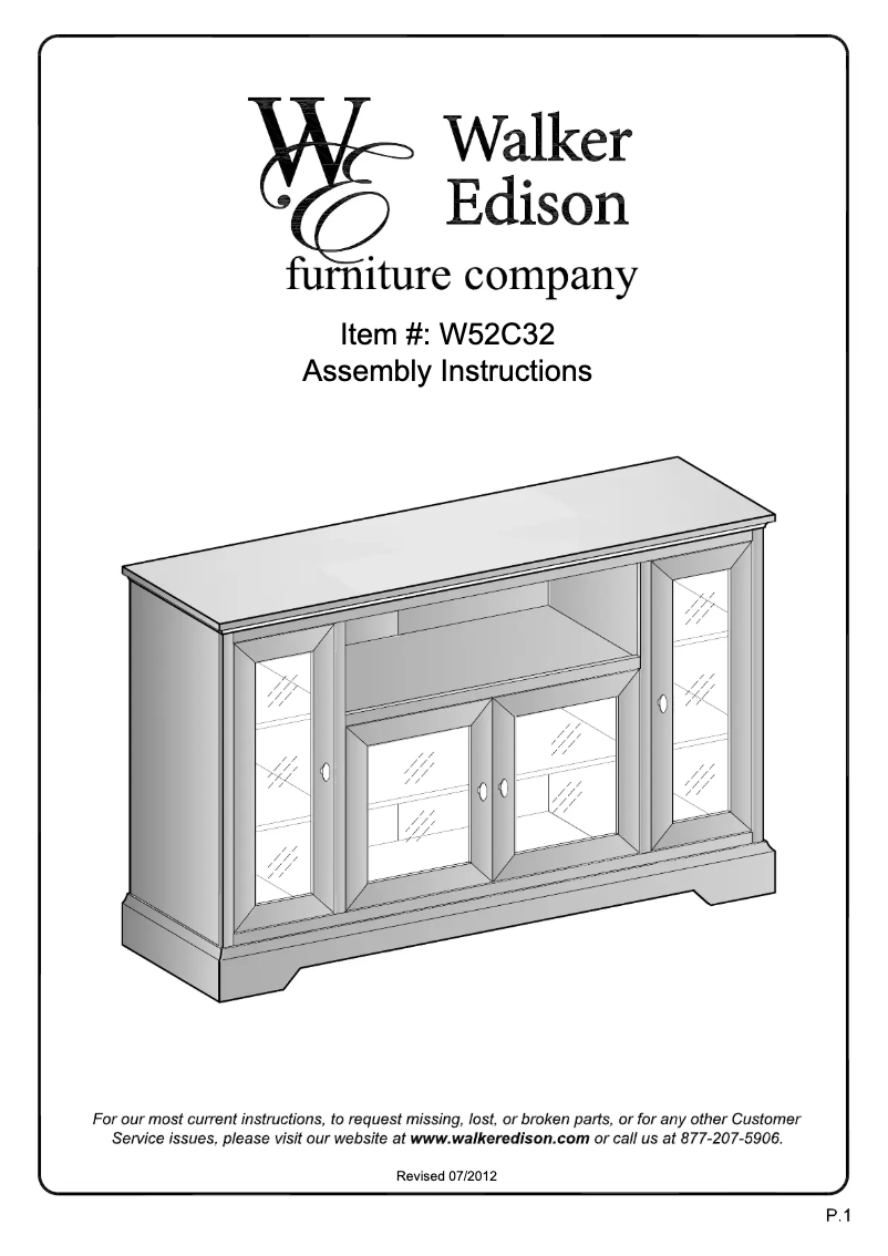 Page 1 de la notice Manuel utilisateur Walker Edison W52C32RB
