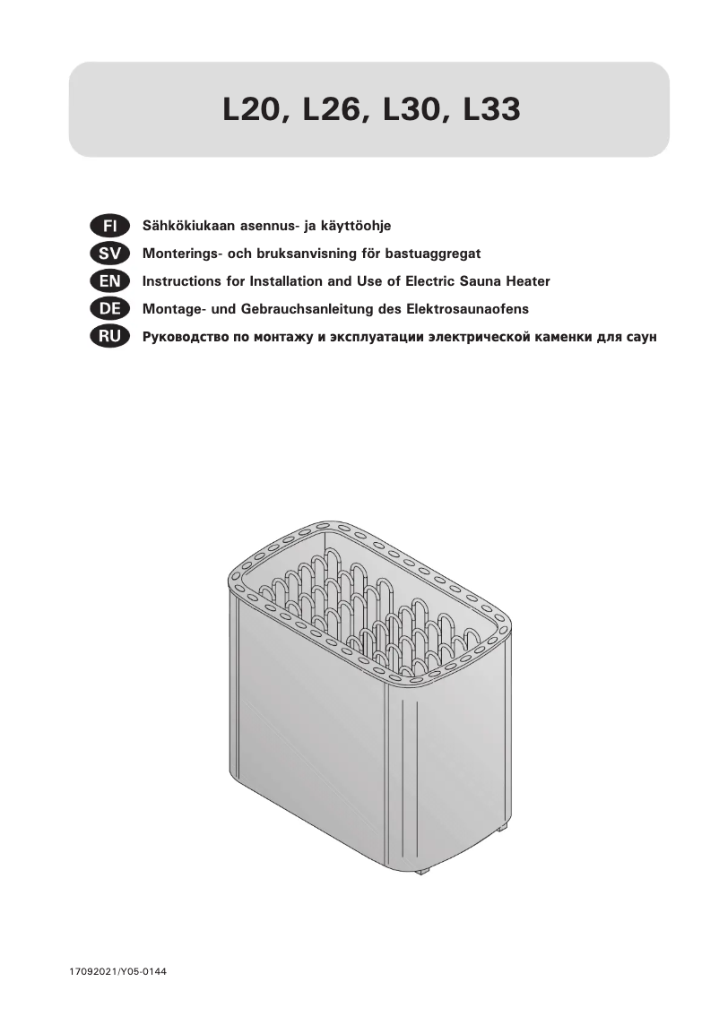 Page n°1 - Manuel utilisateur Harvia Profi Pro L20 HRL200400