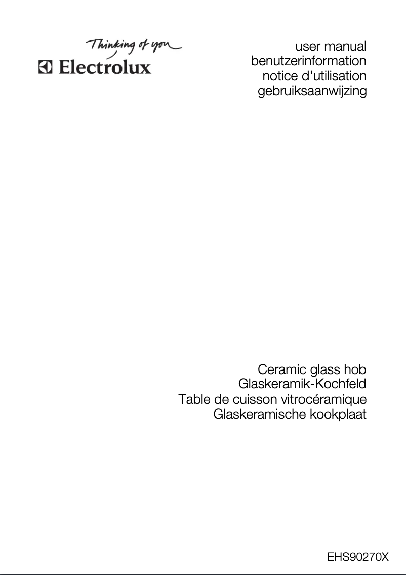 Page 1 de la notice Manuel utilisateur Electrolux EHS90270X